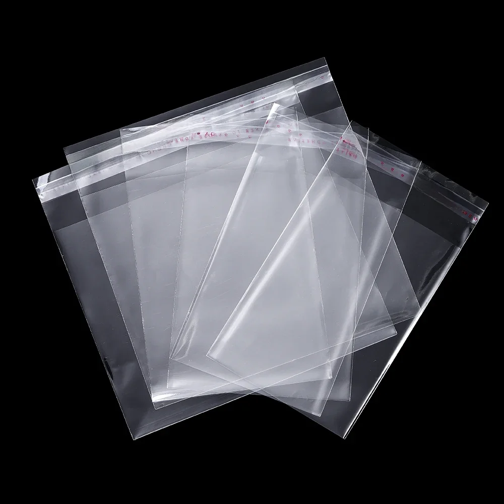 100 stks/partij Transparante Zelfklevende Seal Zakken OPP Plastic Cellofaan Zakken Geschenken Tas & Pouch Sieraden Verpakking Zakken - afbeelding 2