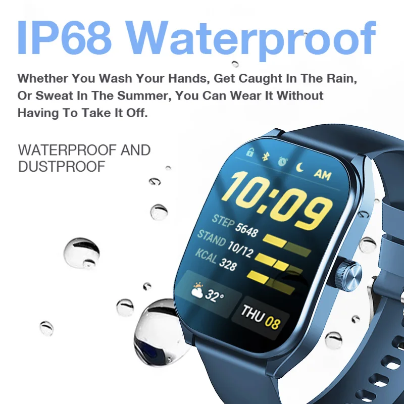 KHwatch 2.01 "Schermo curvo Orologi da uomo 5.3 Chiamata Bluetooth IP68 100 + Modalità Sport Orologi sportivi impermeabili Orologio digitale per ragazzo adolescente