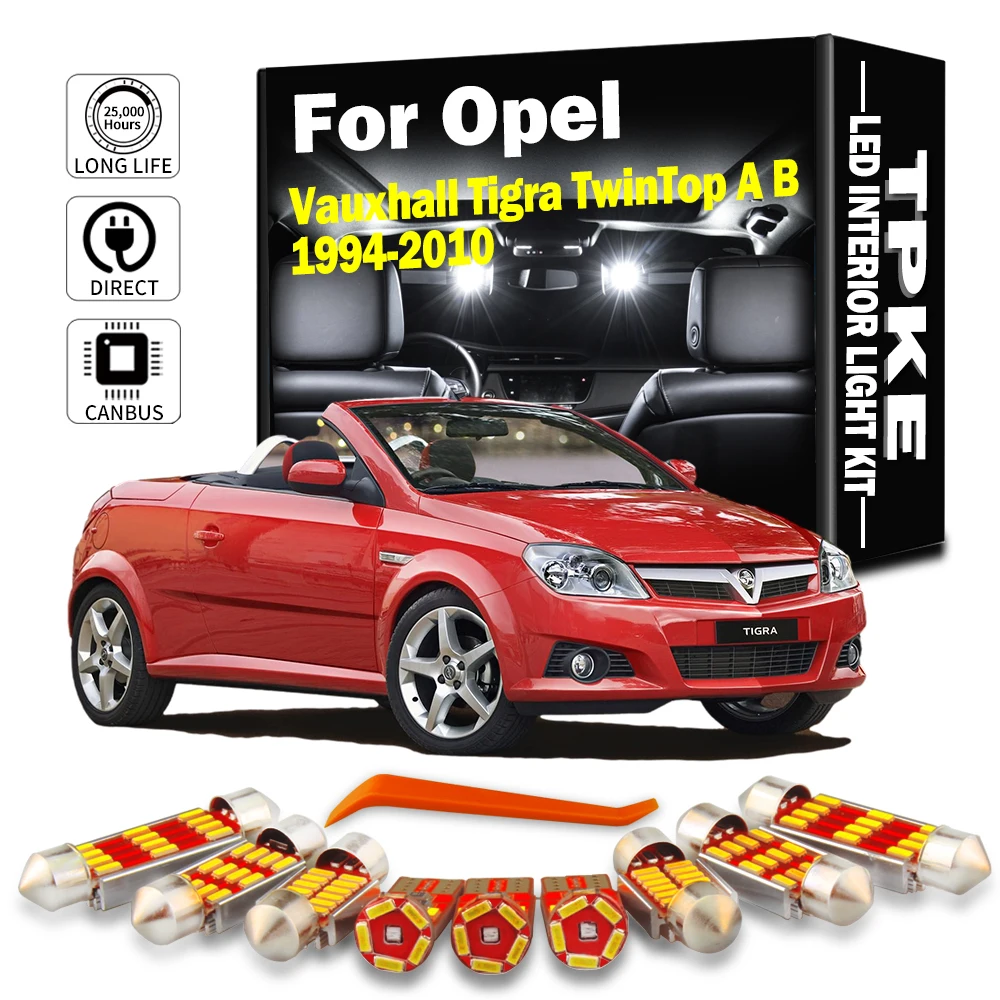 TPKE Interior Reading Dome Light Kit For Opel Vauxhall Tigra TwinTop A B 1994- 2005 2006 2007 2008 2009 2010 Car Indoor LED Bulb