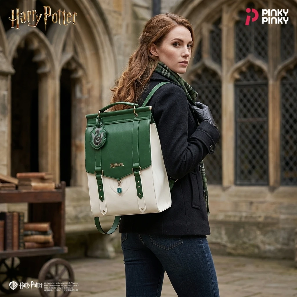 Pinky Harry Potter Backpack Vintage Preppy Style School Bag for Daily Halloween Christmas Birthday Gift for Students Fans Women view 4