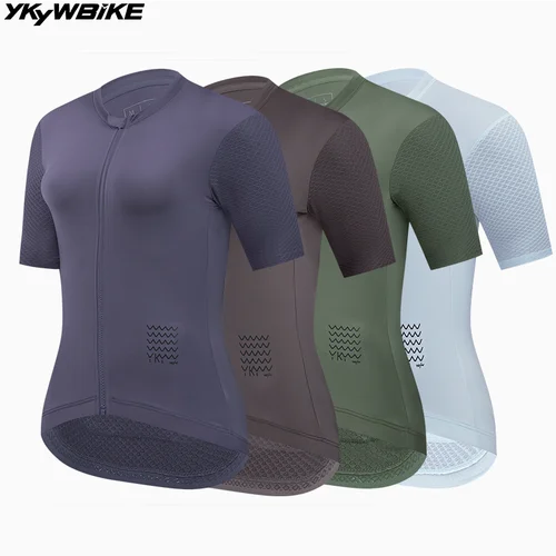Imagen 1 del producto YKYWBIKE 2025 Jersey de ciclismo para mujer, camiseta de manga corta para bicicleta de carretera, Jersey de bicicleta para mujer, ropa de ciclismo profesional reflectante transpirable