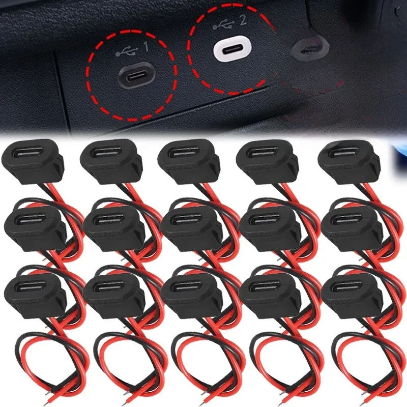 AliExpress High-Quality TYPE-C 2Pin Injection Glue Female Waterproof Connector USB Charging Port for LED Lights Electric Bike Fast Charging