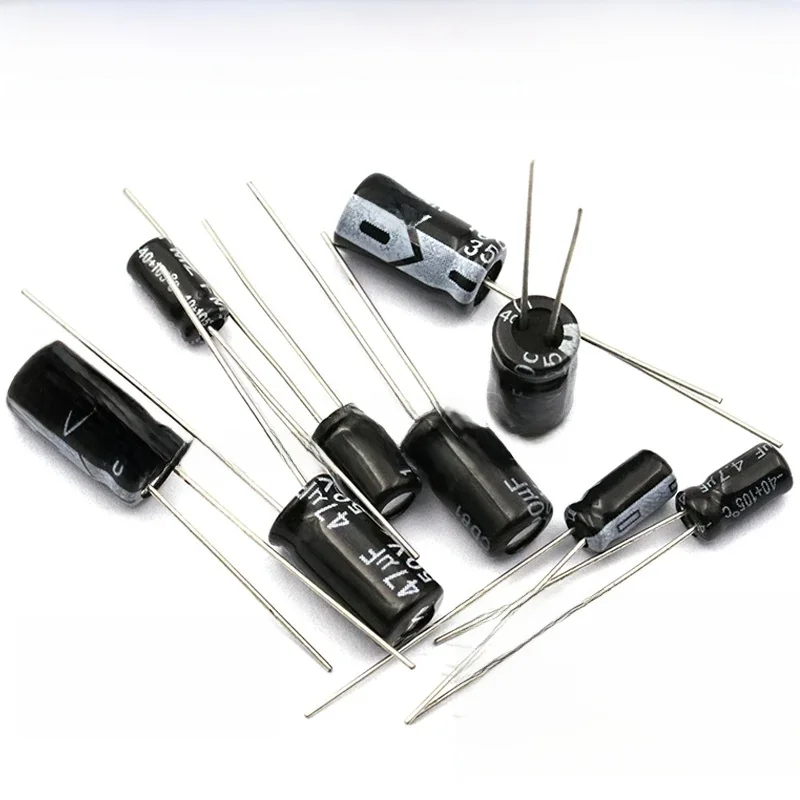 50 sztuk 50V10UF 5*7mm 0.1-470uf 10UF 50V 50V 10UF 25V 330UF 0.33UF 1UF 22UF 47UF 16V 330UF 1UF aluminiowy kondensator elektrolityczny DIP — zdjęcie 2