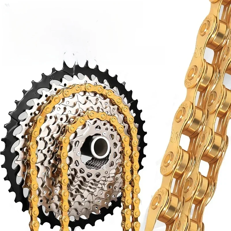AliExpress BUCKLOS MTB Road Bike Gold Chain 8/9/10/11/12 Speed Bicycle Chain Universal High Quality Durable Chain Bike Current Bicycle Part