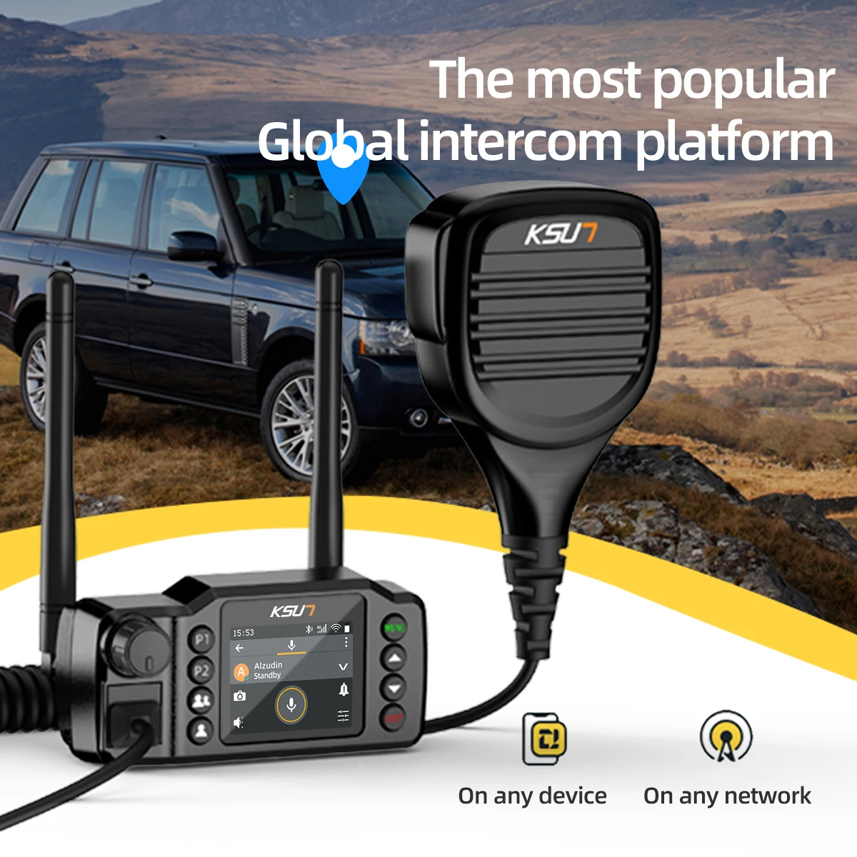 

KSUT ZL1200 Car Radio WCDMA CDMA GSM Mobile Radio Station Long Range Walkie Talkie Car Vehicle Station Compatible with ZELLO APP