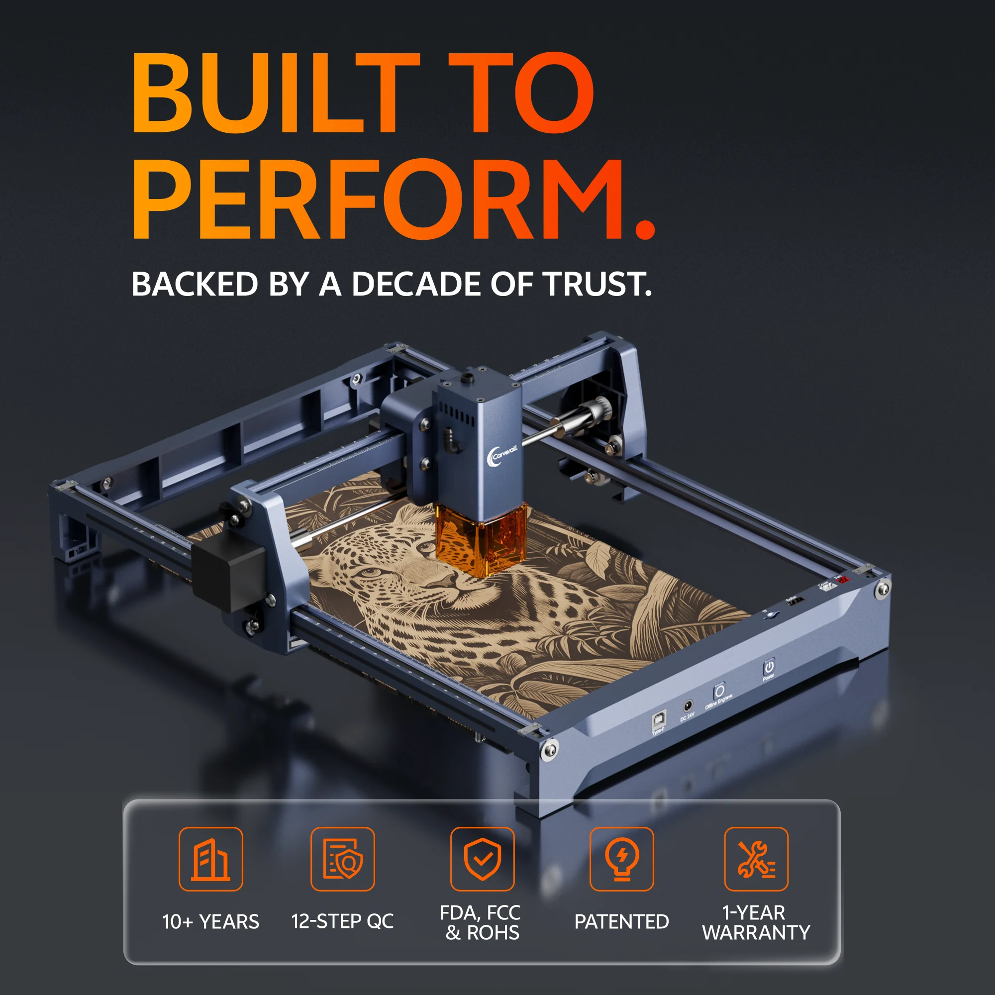 Carverall K15Pro 휴대용 레이저 조각기 5W 다이오드 조각 기계 나무 가죽 아크릴에 대한 초보자 DIY 도구