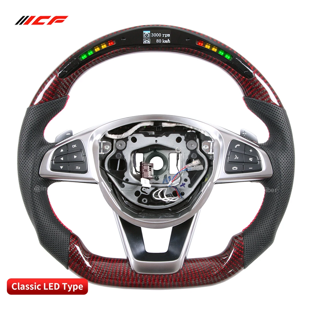 ICF Carbon Fiber LED Steering Wheel for Mercedes Benz W205 Galaxy Pro LED Flash Display
