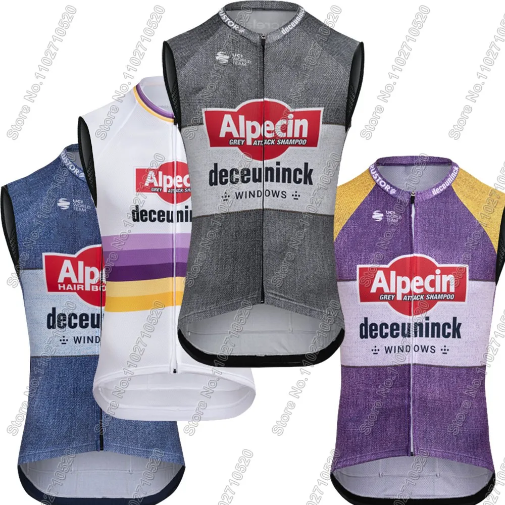 Alpecin Deceuninck 2024 Cycling Vest Windproof Men Wind Vest Cycling Jersey Sleeveless Bicycle Windbreaker MTB Bike Clothing