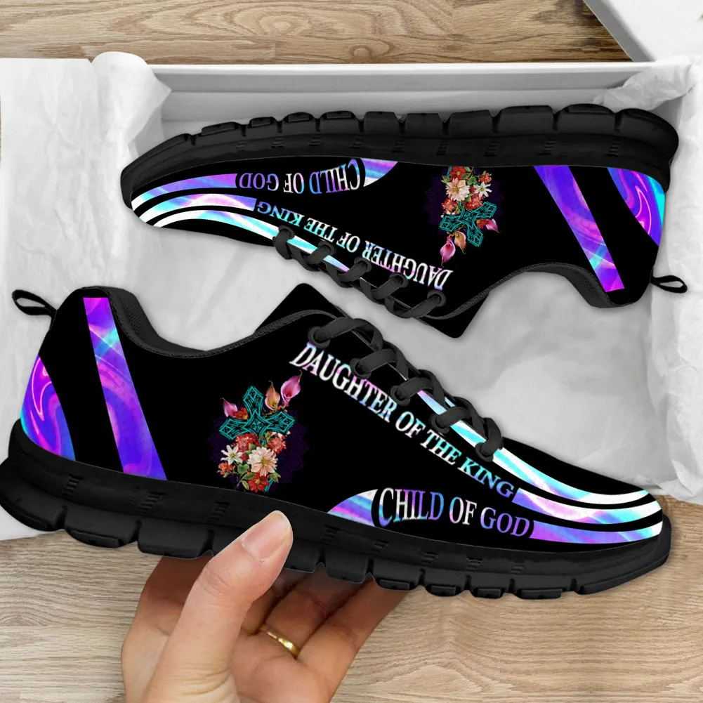 INSTANTARTS Luxury Women Sneakers Branded Ladies Casual Sneakers Faith and Love Cross Gradient Print Female Non-Slip Flat Shoes