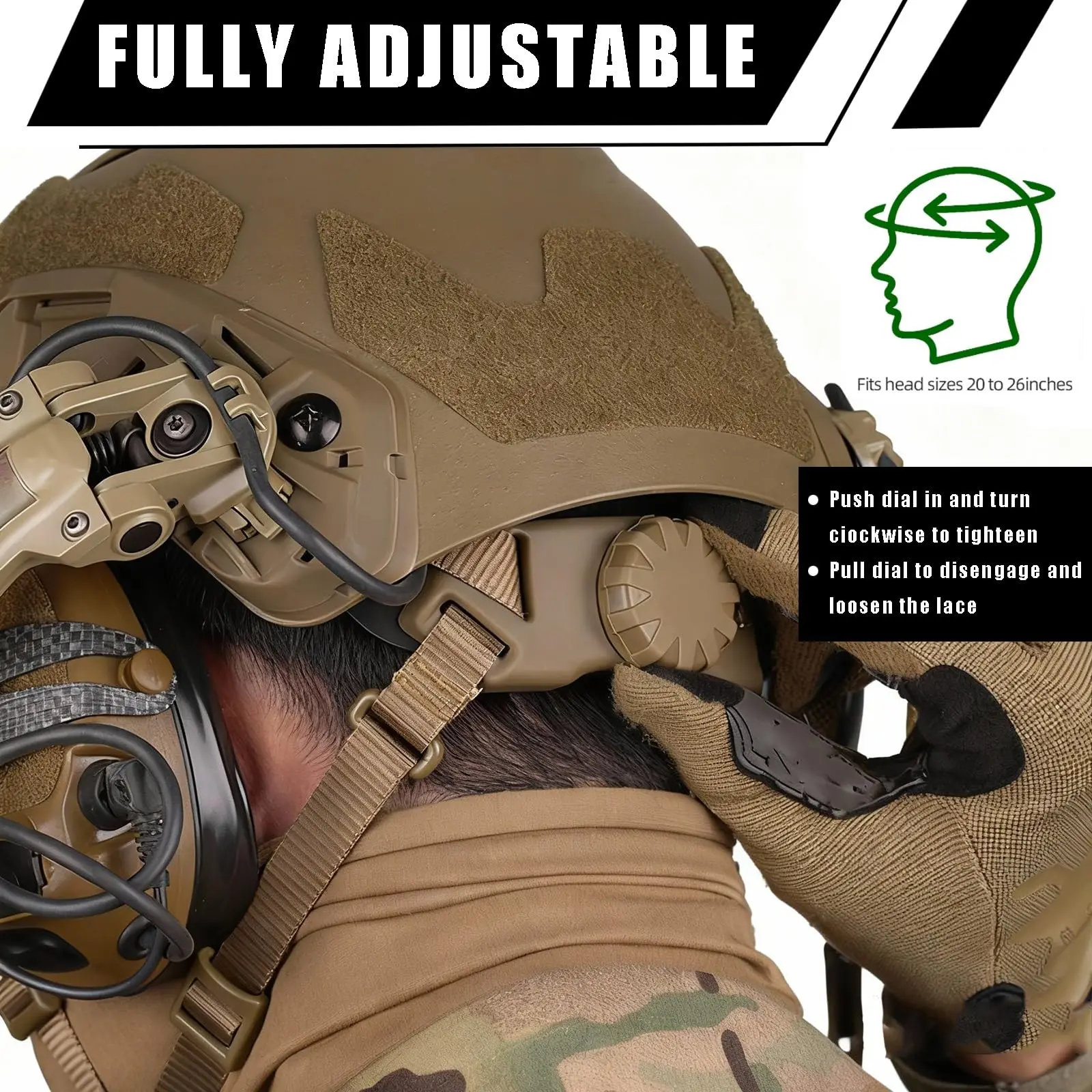 نموذج مجموعة خوذة تكتيكية سريعة مع سماعة رأس مدمجة NVG Mount Helmet Light لمعدات Airsoft Cosplay العسكرية التكتيكية