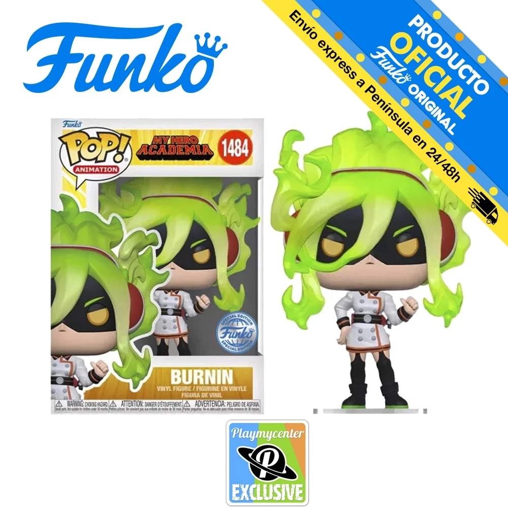 Funko Pop! My Hero Academy-Burnin (Moe Kamiji) exclusive PLAYMYCENTER, 75524, 1484, original, toys, boys, girls, gifts, collector, dolls, shop, box, new, official license