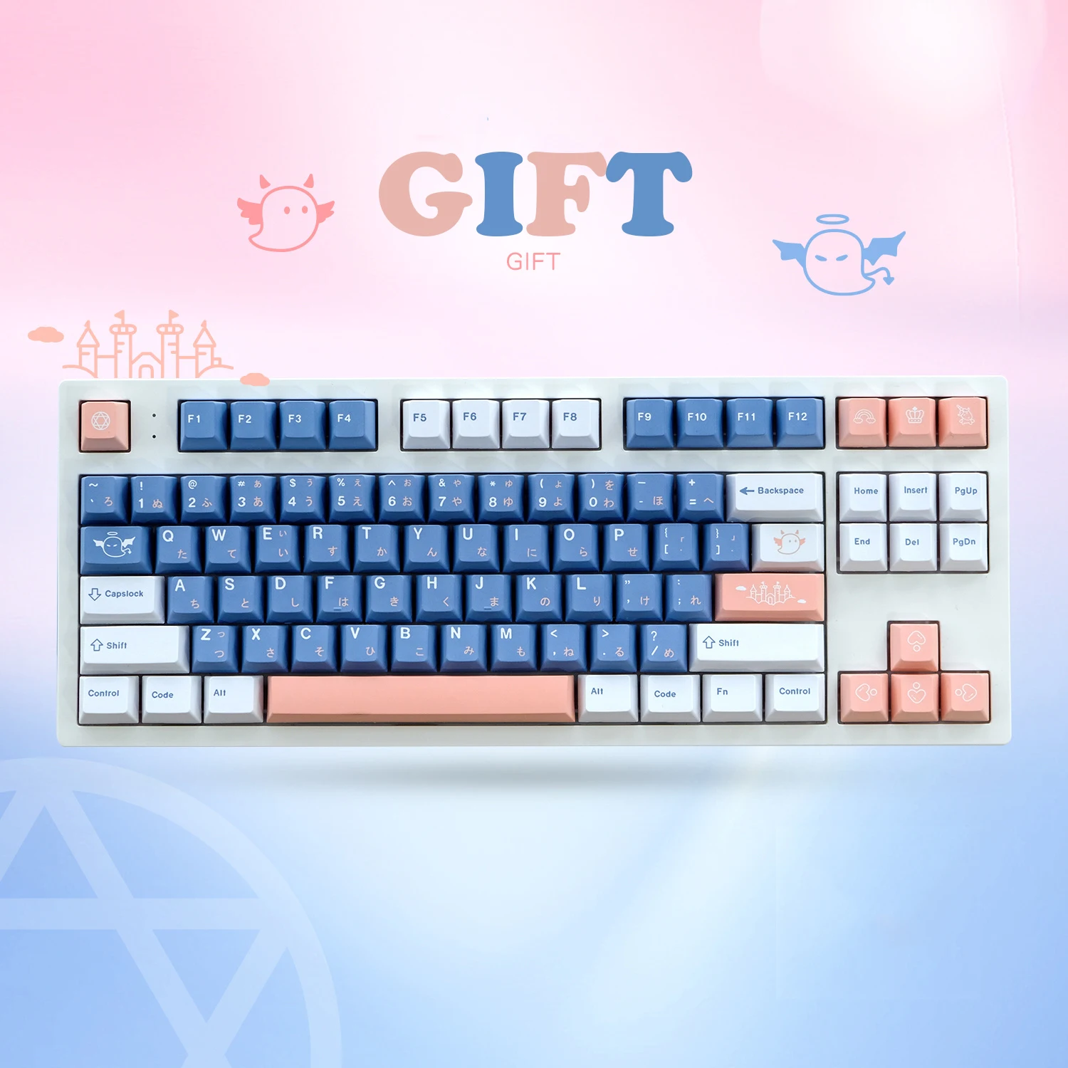 GMK Gift Keycaps, 134 Keys PBT Keycaps Cherry Profile DYE-SUB Personalized GMK Keycaps For Mechanical Keyboard