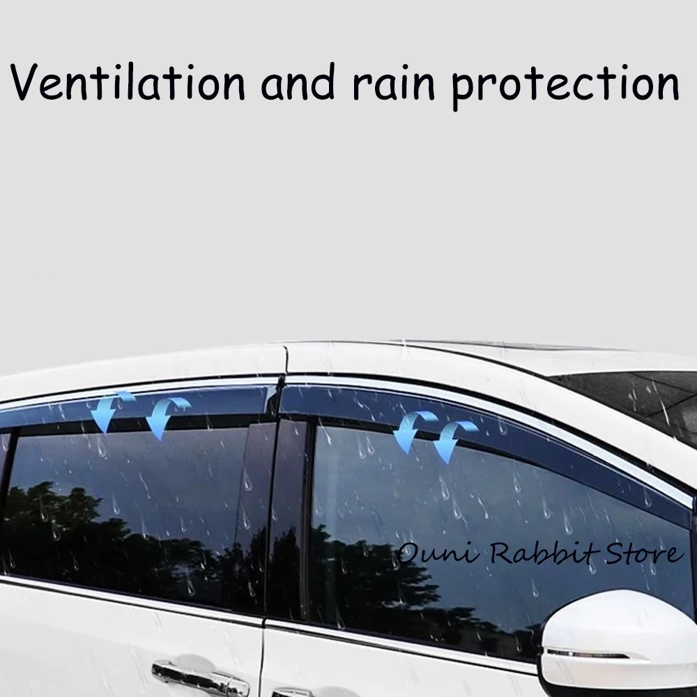 For XPeng X9 H93 2026 2027 Car Window Sunshade Rain Guards Side Window Visor Guard Rain Cover Waterproof Decor Accessories ABS