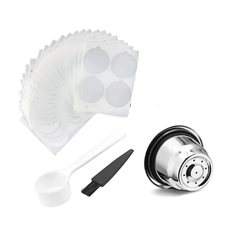 Capsules de café de Nespresso en acier inoxydable avec joints en aluminium jetables, faciles à nettoyer, réutilisables, Icafilas