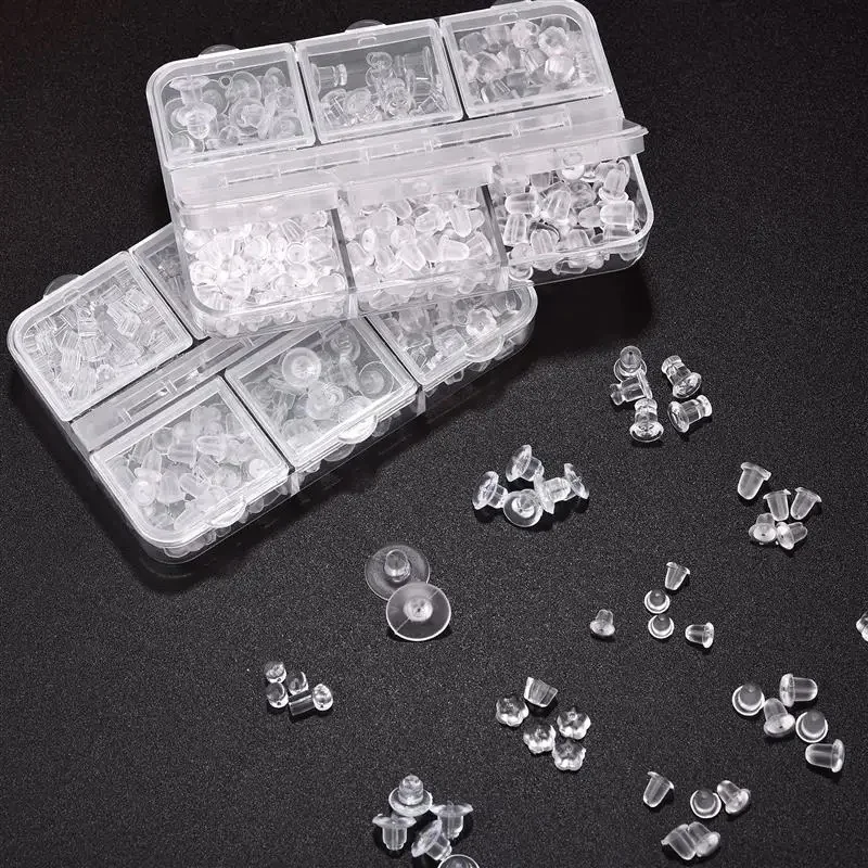 200-1000 sztuk miękka guma silikonowa kolczyki korki do kolczyków sztyfty DIY kolczyki ustalenia akcesoria Bullet Tube zatyczki do uszu — zdjęcie 2