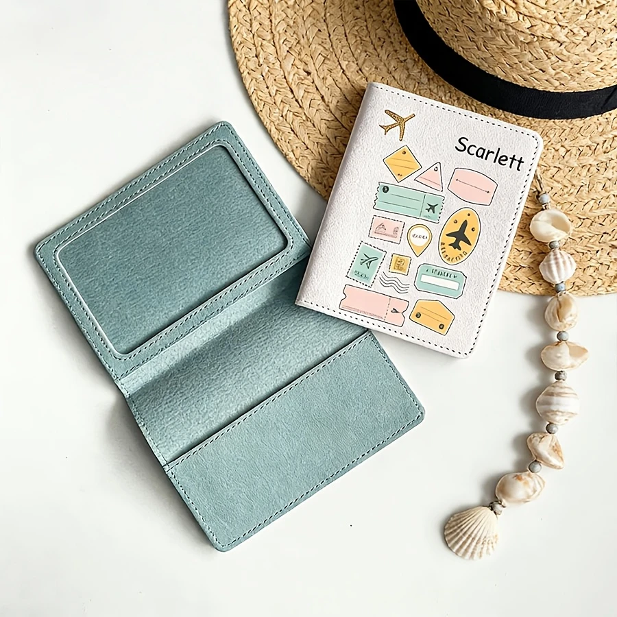 Custom Name & Initial Passport Holder Lightweight Travel Document Cover Stylish Premium Wallet for Business Vacation Air Travel view 4