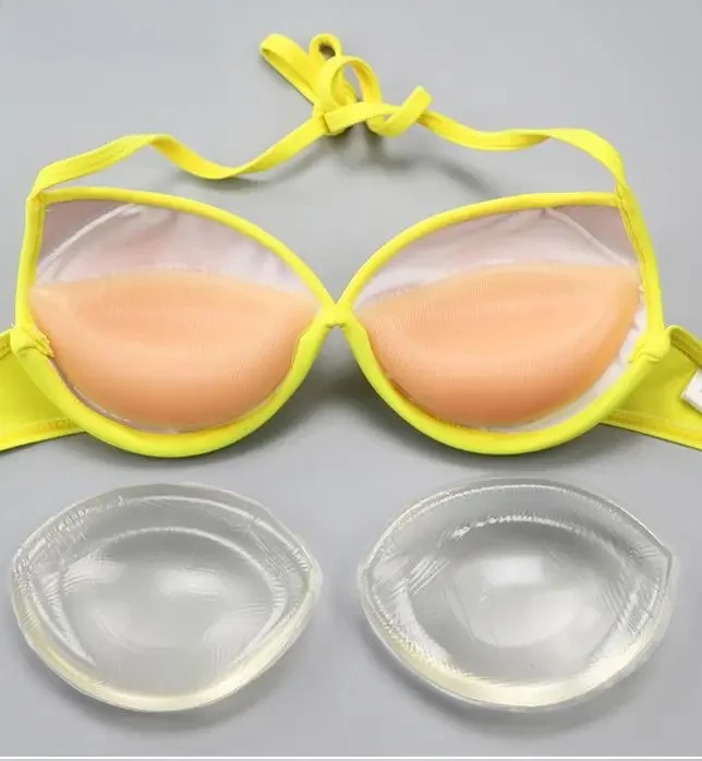 Dropship 1 para Push Up silikonowy trójkątny strój kąpielowy bikini wkładki do biustonosza wkładki do biustonosza wkładki pasty niewidoczna bielizna powiększająca piersi — zdjęcie 2