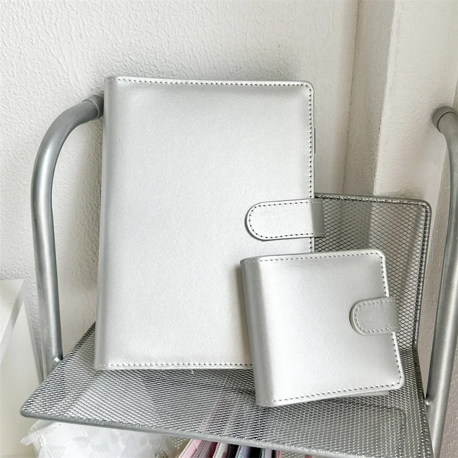 A5 A8 Instagram srebrna klamra magnetyczna PU luźny liść PU DIY segregator okładka notesu pamiętnik Agenda planowanie okładka papierowa — zdjęcie produktu 7