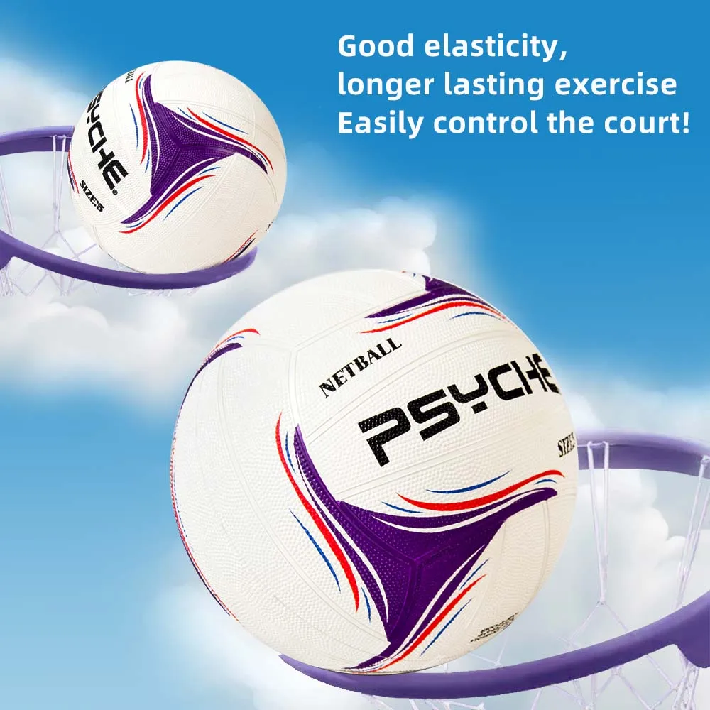 كرة شبكية مطاطية متينة من PSYCHE مقاس 5، كرة تدريب داخلية وخارجية لممارسة الفريق، لعب كرة السلة الترفيهي دون عائق
