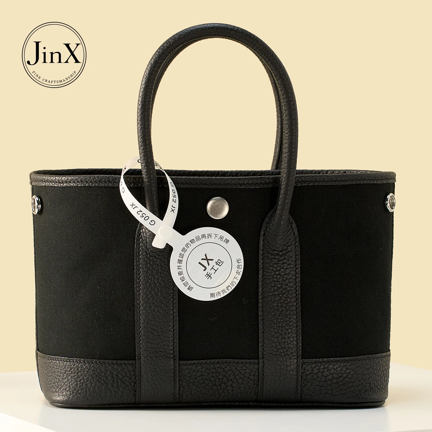 Women's Canvas Leather Top Handle Bag Vintage French Style Mini Tote Bag Luxury Casual Shoulder Crossbody Handbag Commuter Bag