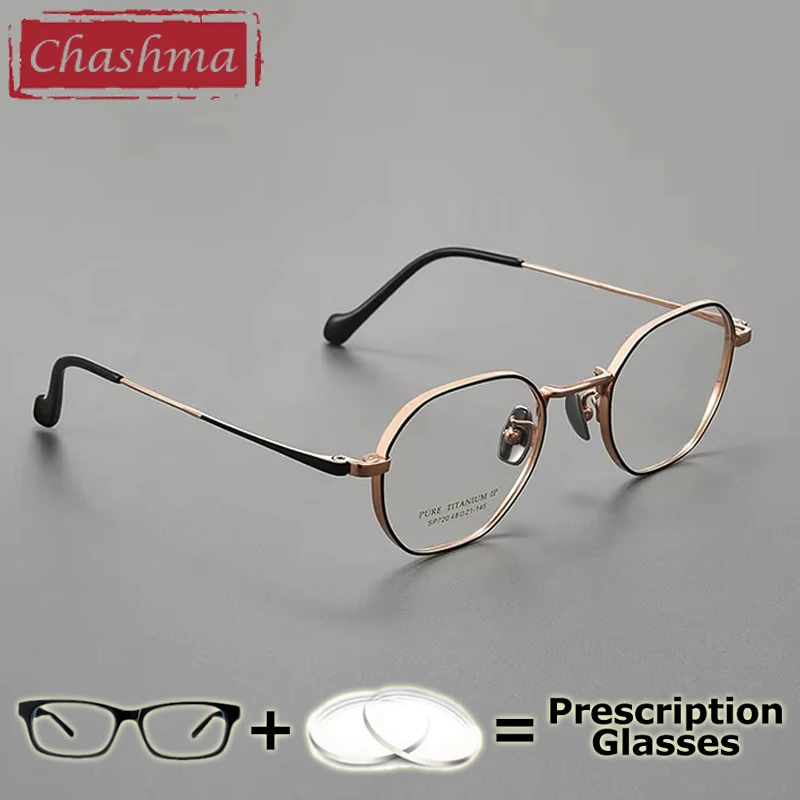 

Chashma Prescription Glasses Women Fashion Pure Titanium Eyewear Big Bridge 21mm Small Men Eyeglasses Frames Recipe Spectacles