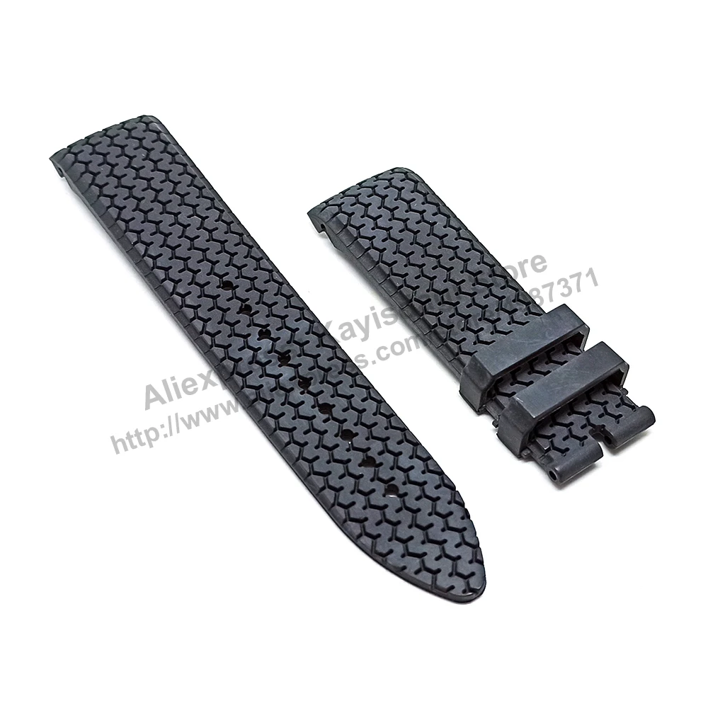 23mm Black Rubber Curved End Replacement Watch Band / Strap Compatible with Chopard Racing Classic