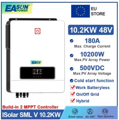 EASUN POWER-inversor Solar de conexión a red, 230V, 10KW, 48V, con máx. de energía Solar, MPPT de 10200W