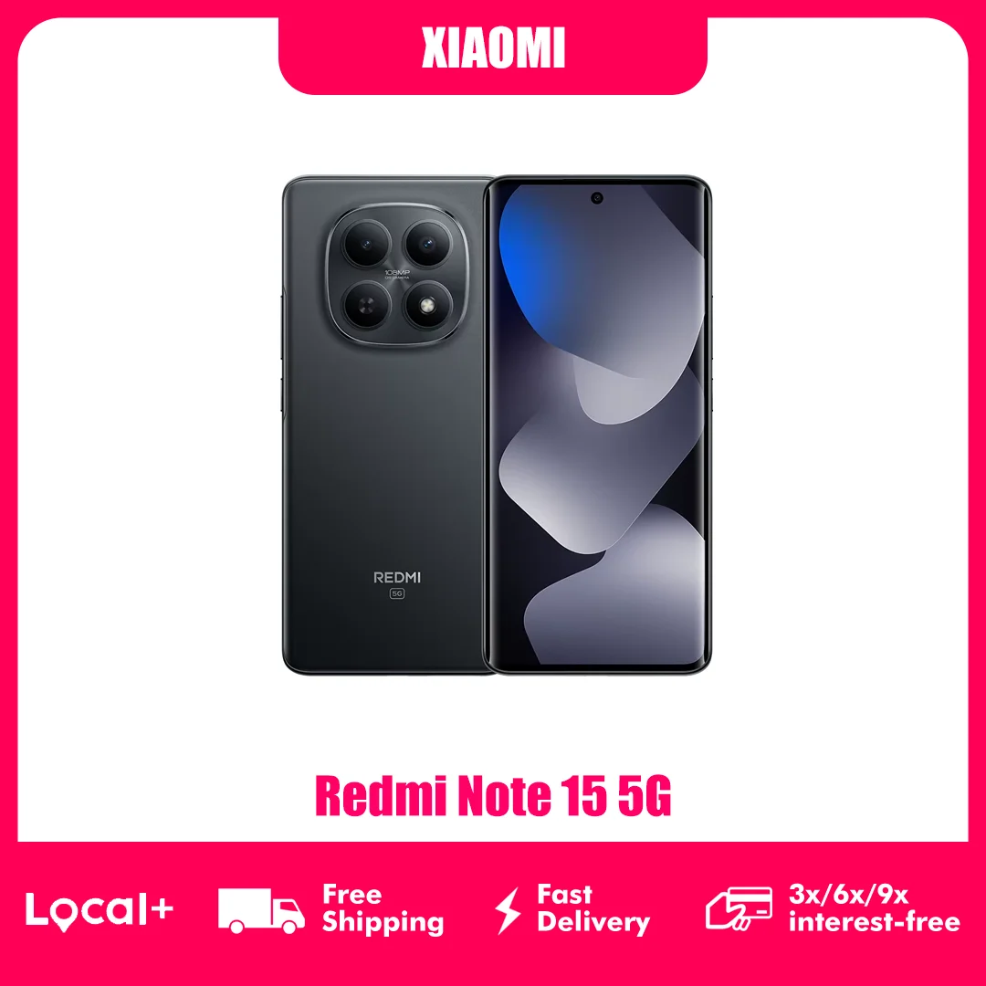 Xiaomi Redmi Note 15 5G NFC Globale Version 6,77" AMOLED Snapdragon ®     Kamera 6 Gen3 108Mp IP66