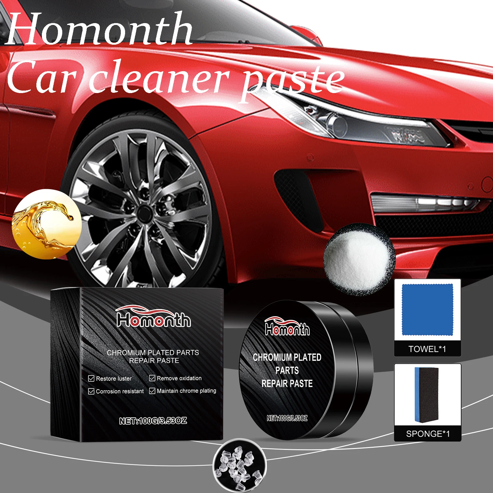 

Домашний автореставратор, полировка металлических деталей, восстановление оригинального блеска, удаление пятен ржавчины, удерживающая антиоксидантную пасту для чистки автомобиля