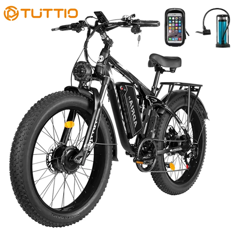 

TUTTIO Electric Bike Adria26 52V 30Ah 26-Inch Aluminum Alloy Wheels 5000W Peak Motor Dual Motor Electric Bike 7 Speed Max 46Mph