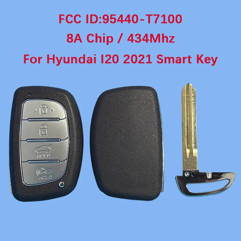 

CN020169 Послепродажный 4-кнопочный смарт-брелок 433 МГц FCC 95440-T7100 6A чип для Hyundai I20 2021+