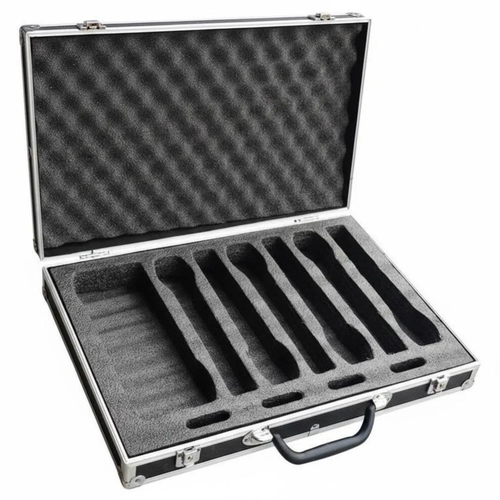 8compartment Case Padded Interior Microphsingle Travel Case Shockproof Equipment case for Sound Engineers, party hosts, Storage