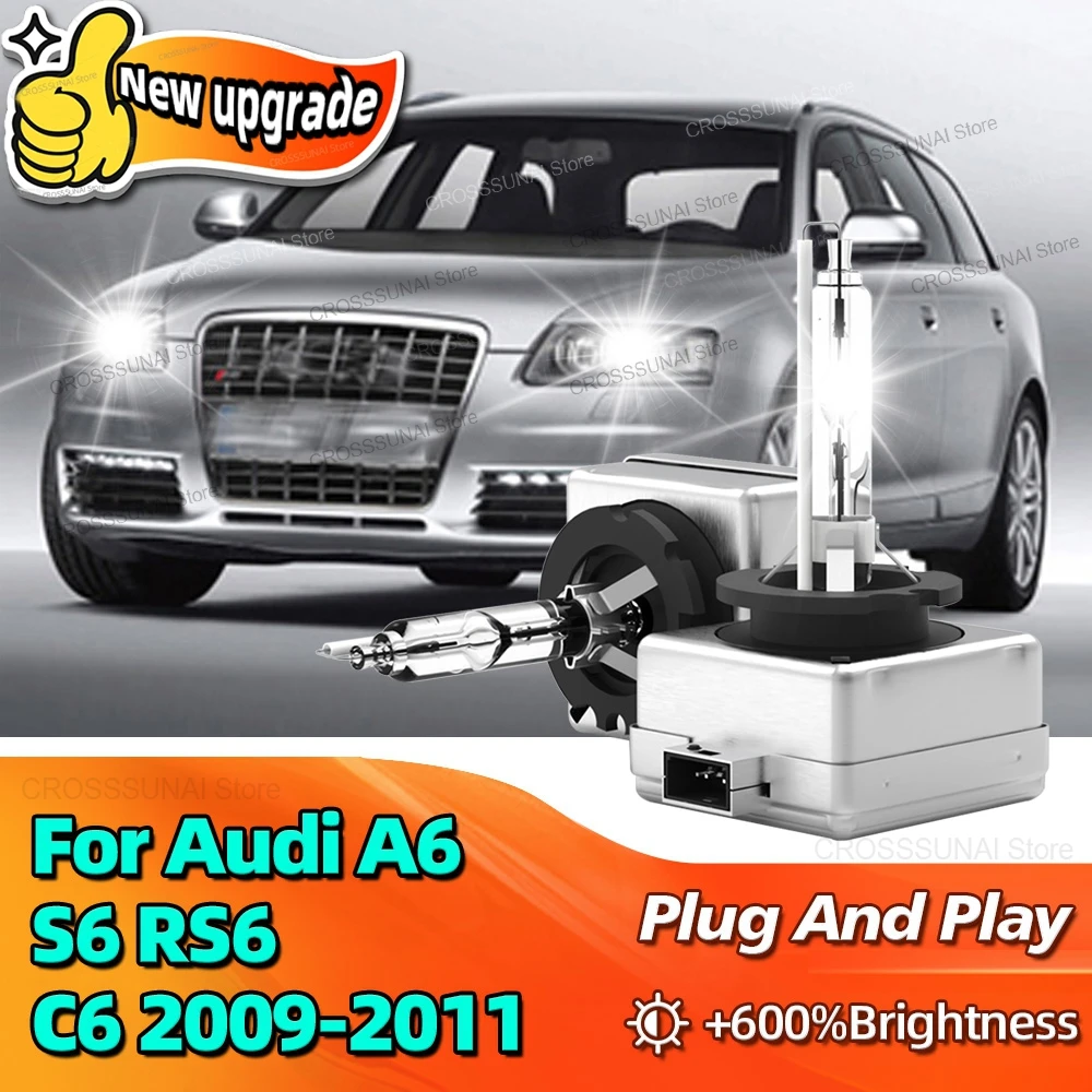 

2 шт. 35 Вт автомобильные ксеноновые лампы HID D3S 6000K 10000LM яркие фары для Audi A6 S6 RS6 C6 2009 2010 2011 Plug-N-Play
