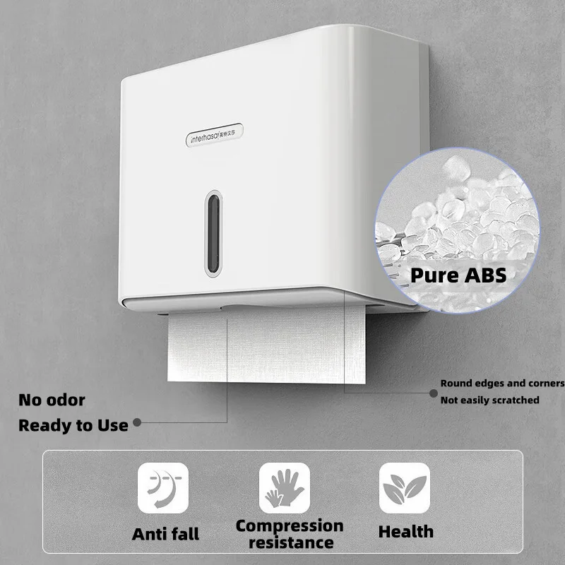 ¡Interhasa! Soporte para toallas de papel, dispensador de toallas de papel sin perforaciones, impermeable, para baño, inodoro, Comercial