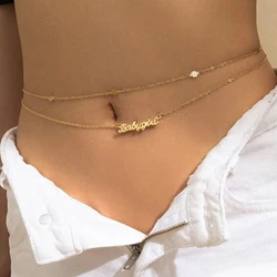 Benutzerdefinierte Name Taille Kette Für Frauen Edelstahl Sommer Schmuck Personalisierte Typenschild Körper Kette Sex Zubehör Frauen Geschenk