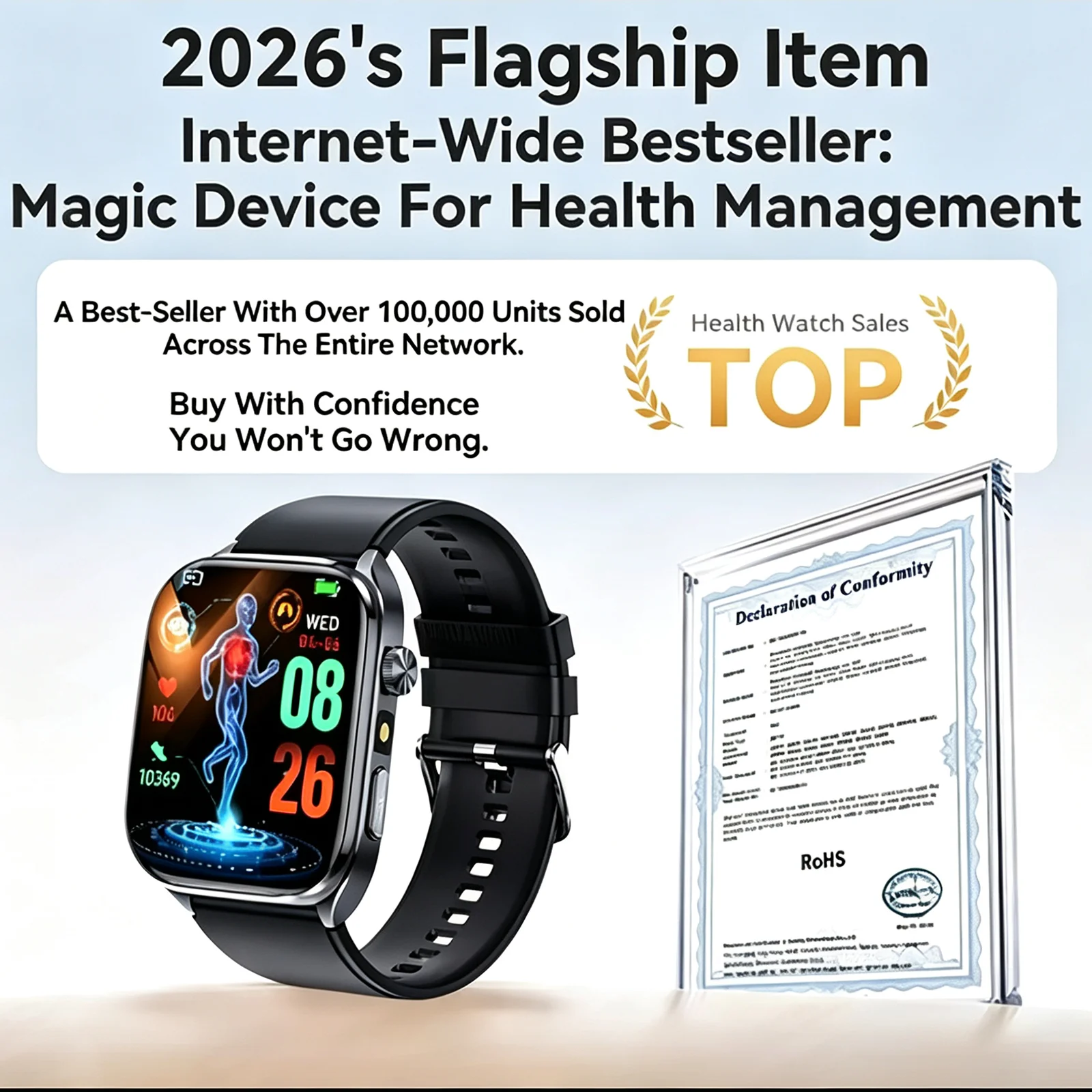 New ECG+PPG Analysis Health Blood Oxygen Smart Watch Accurate detection Body Fat Uric Acid Blood Pressure care ecg smartwatch