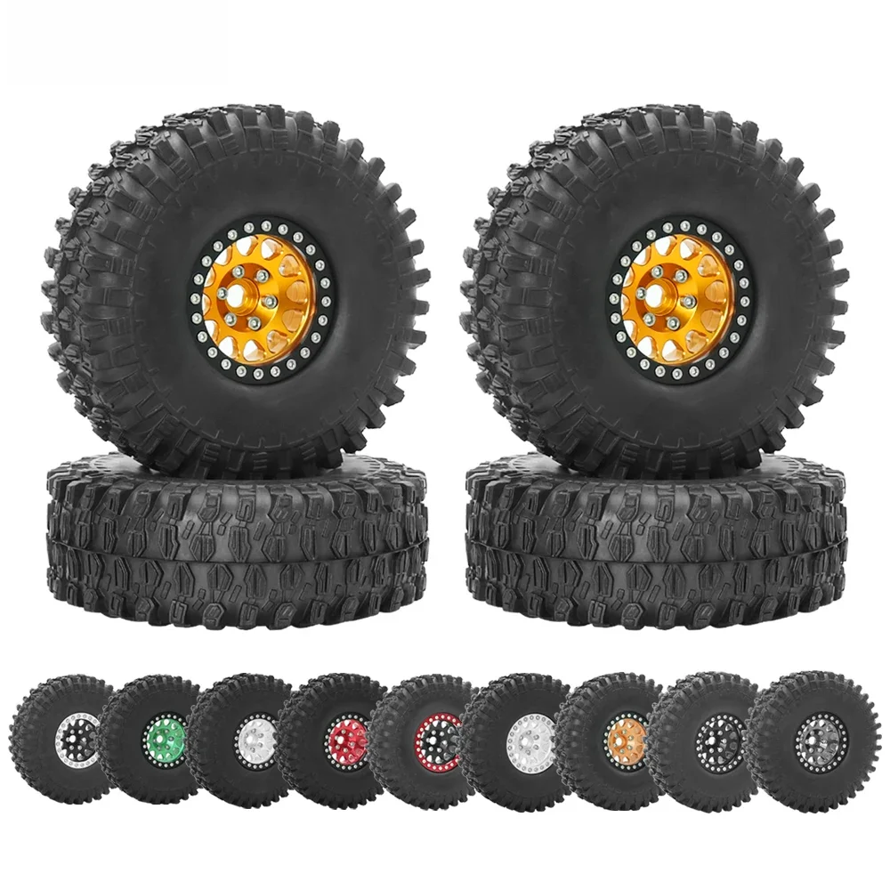 Jeu de pneus de jante de roue Beadlock en métal 1.9, pour voiture sur chenilles 1/10 RC Axial SCX10 III AXI03007 90046 TRX-4 Redcat GEN 8