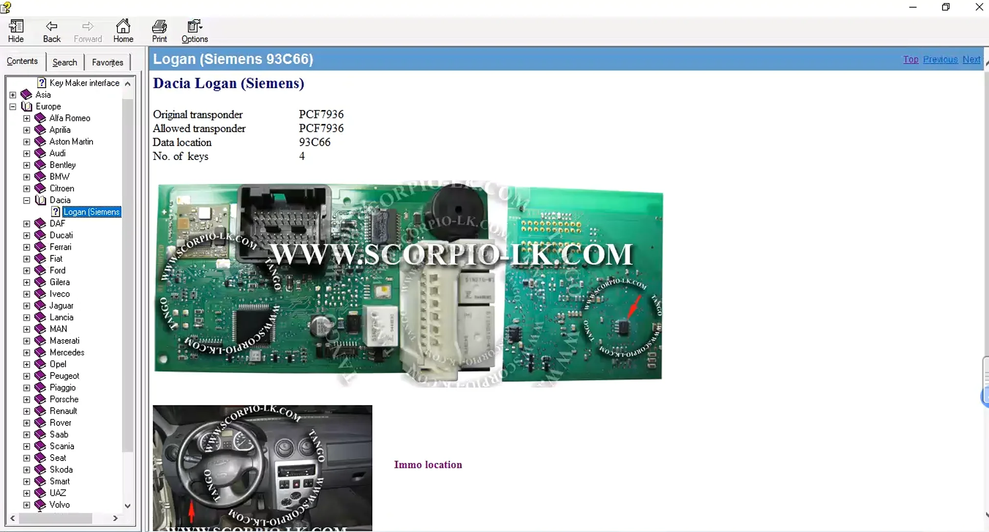 IMMO off EEPROM Location Software for Key Maker Key Programming Show Original Allowed Transponder Data location Number of Keys