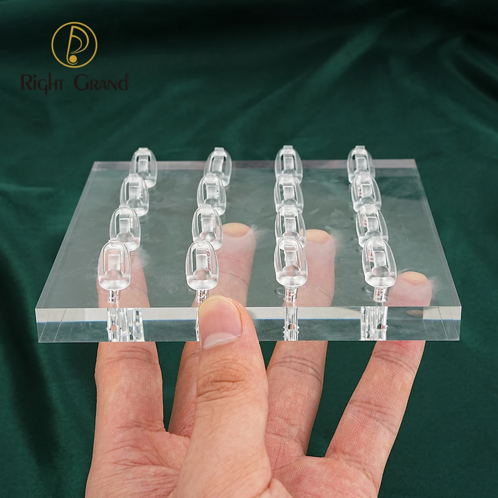 Clear Polished Acrylic Square Rectangle Nose Ring Clicker Hoop Earring Piercing Jewelry Display Holder Stands