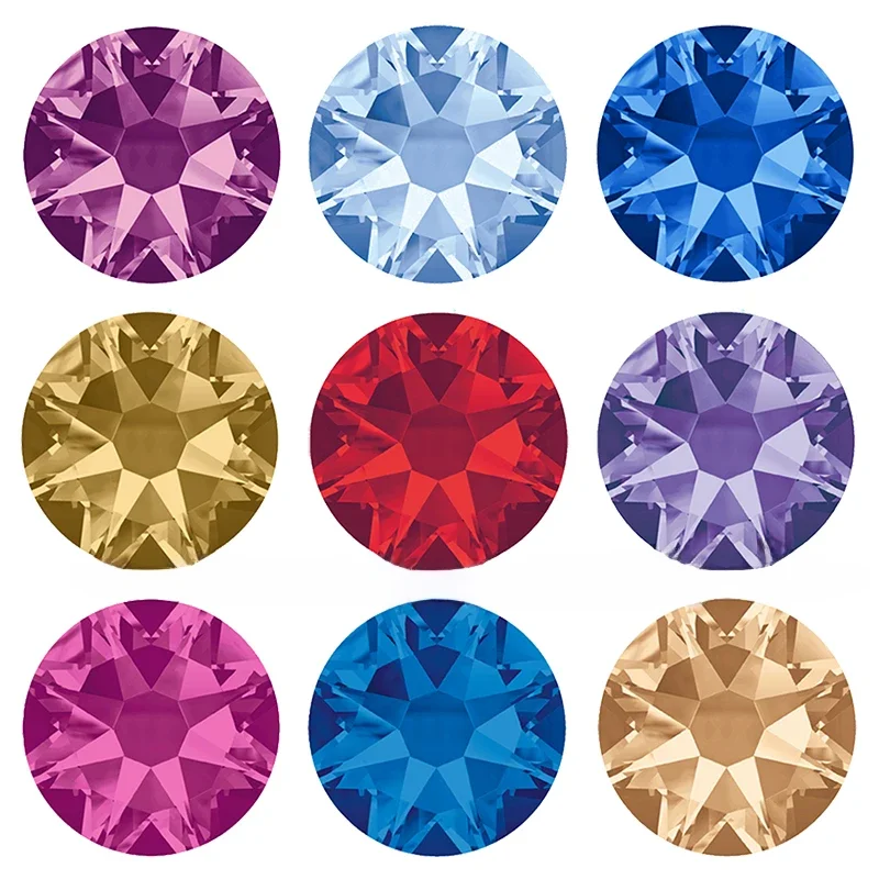 YANRUO 2088 Nicht Hotfix 8 große 8 kleine DIY Strass Kristall Stick auf Nägel flache Rückseite Strasssteine für Nail Art Dekorationen