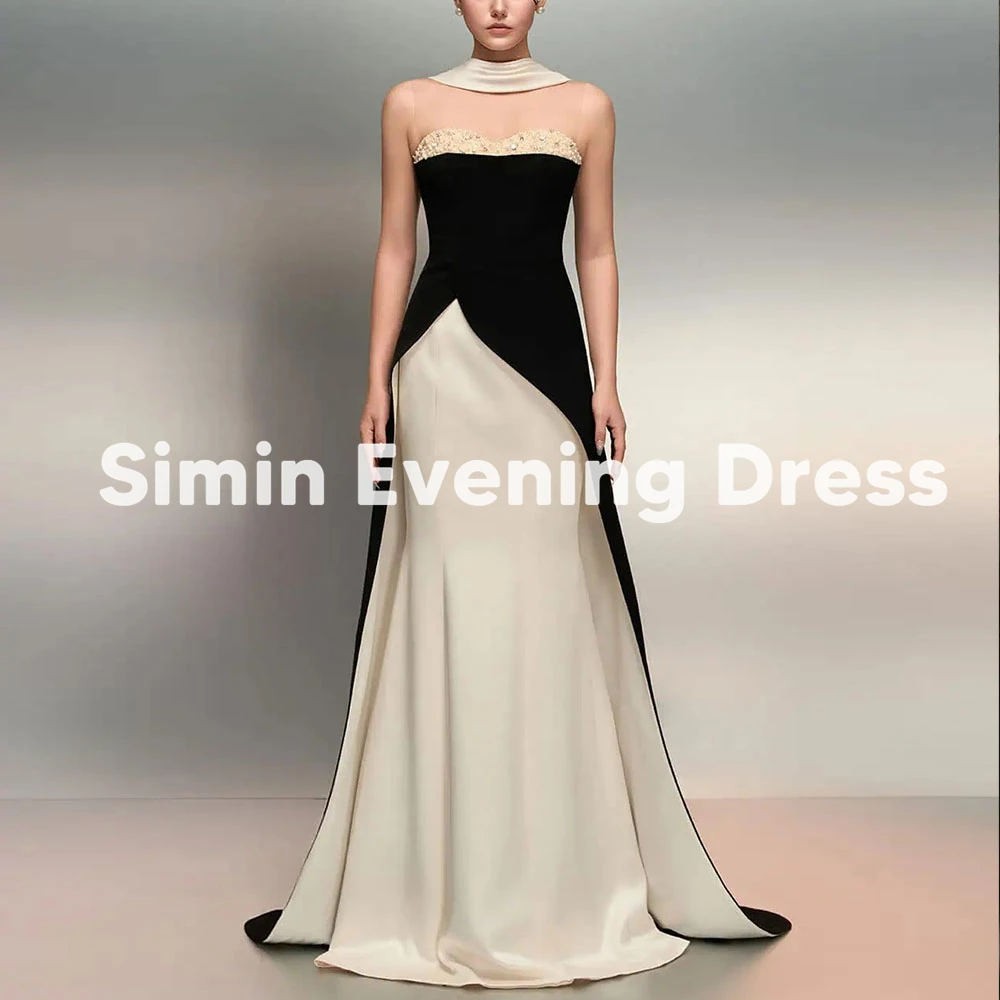 

Simin Women's Halter Mermaid Beaded Evening Dresses Sleeveless With Sweep Train Floor-Length Formal Elegant Party Dresses 2025