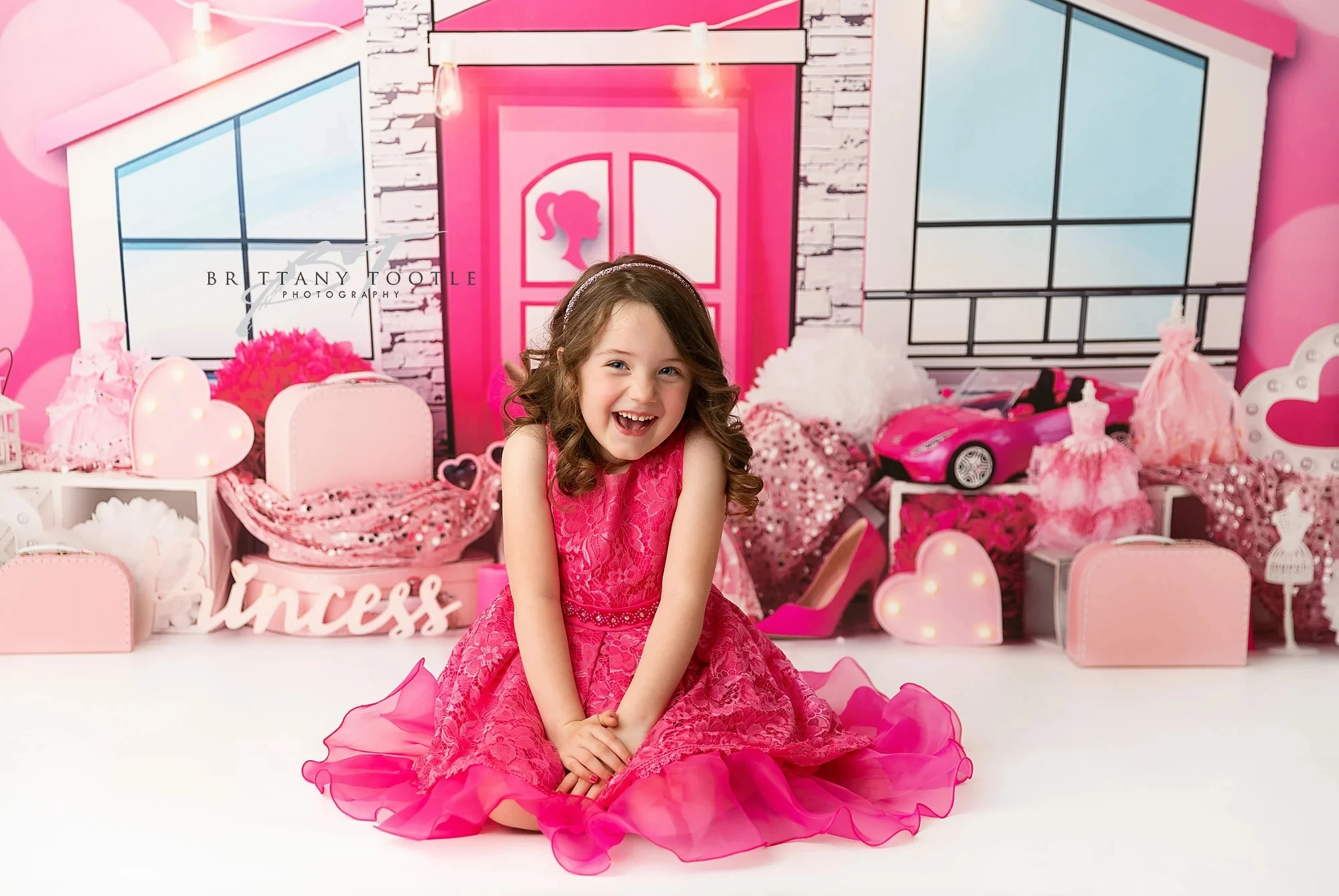 Pink Dreamhouse Photography Backdrops Make Up Princess Girl Portrait 1st Birthday Cake Smash Background Props Photo Studio Doll