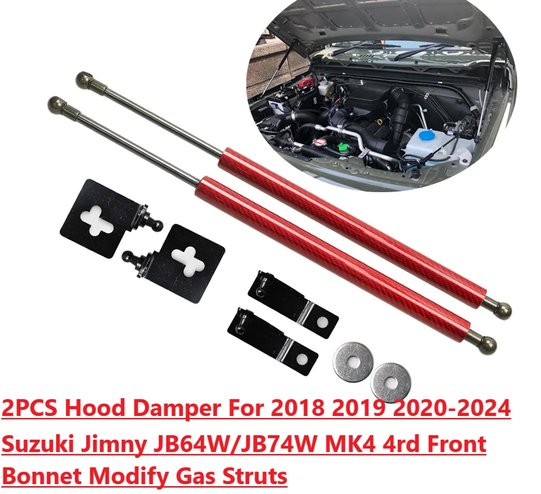 

2PC Hood Damper For 2018-2025 Suzuki Jimny JB74W/JB64W MK4 4rd Front Bonnet Modify Gas Struts Lift Support Shock Absorber Piston