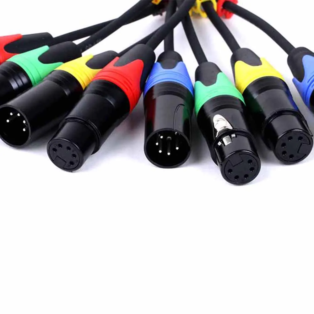 4 Channel 5Pin XLR Male+Female Multi Network Receiver to Ethercon Cable-XLR,DMX Channels Over STP RJ45 Cat5/Cat6 Ethernet Cord