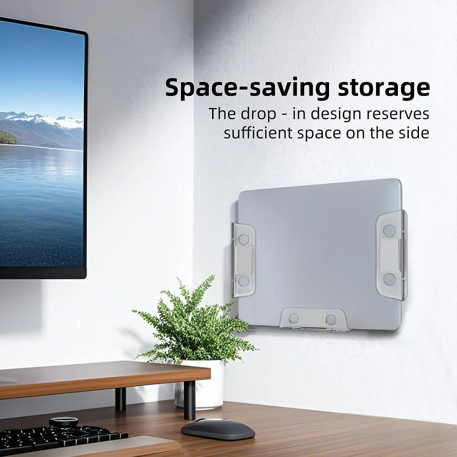 Under/wall-mounted Table Laptop Storage Stand Laptop Rack Charging Stand Tray Organizer Bracket Desktop For ipad Tablet Stand
