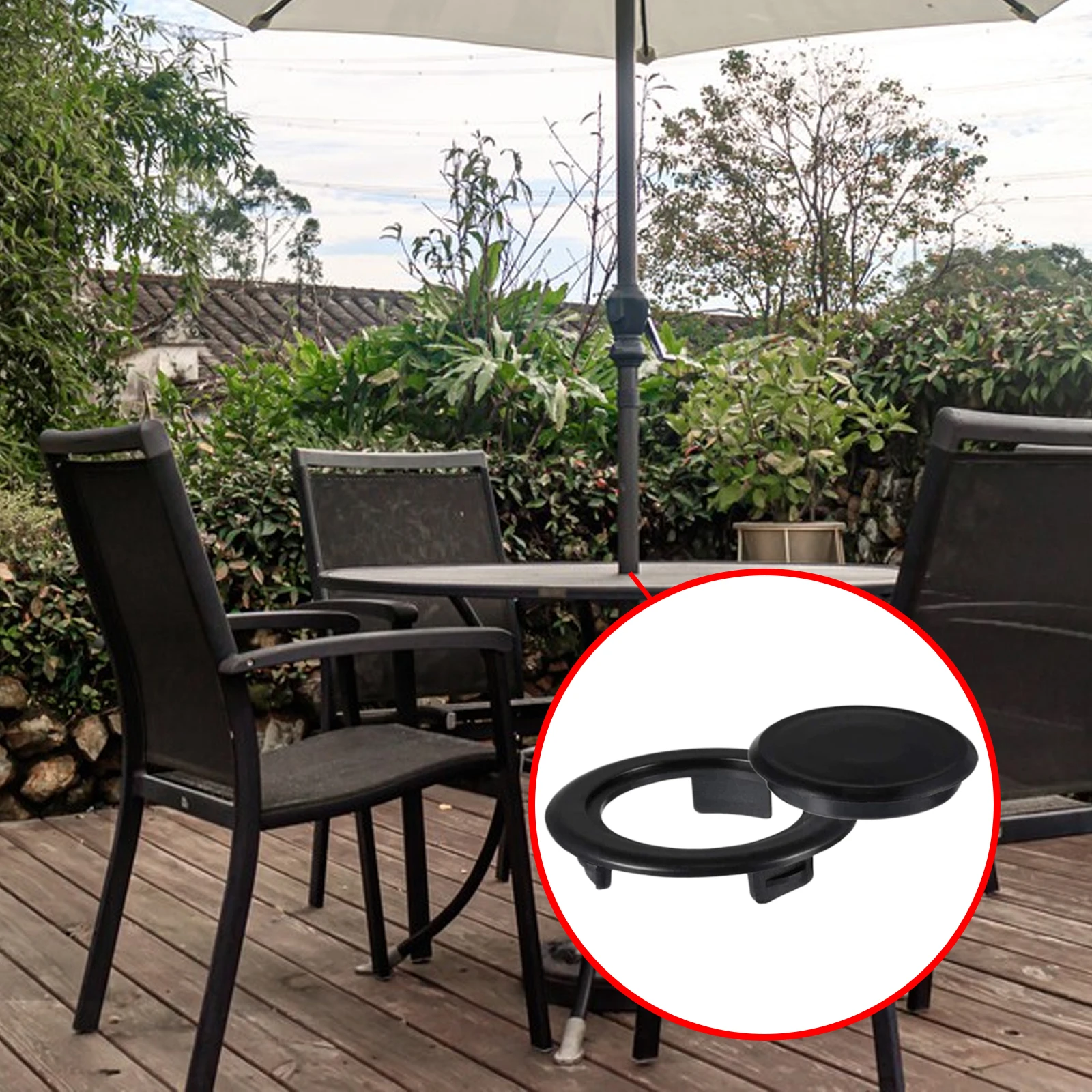 accessories for umbrella hole in patio table Ring Set - 2" | Furniture Sling Replacement Parts repellent and resistant laminated backing and a protective dark splash guard skirt air vents reduce inside condensation and wind lofting padded handles for easy fitting and removal elastic hem cord with 2 toggles allows adjustment for a tight and custom fit click Tenndar Patio Table Umbrella Hole