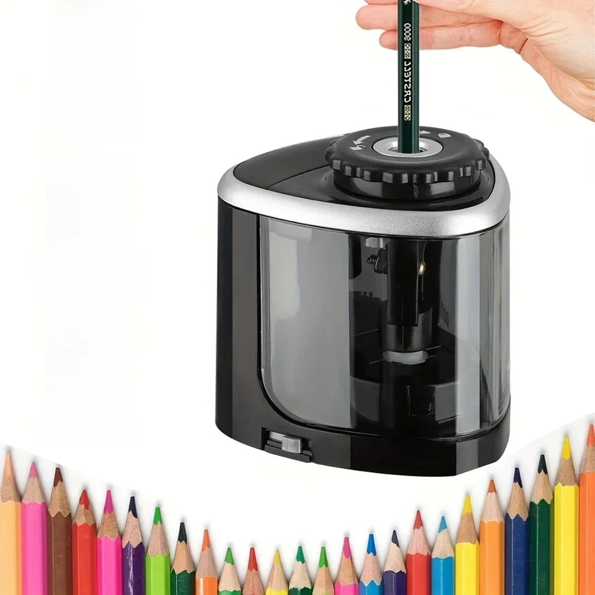 Taille-crayon électrique automatique de bureau, ensemble de taille-crayon adapté aux crayons (6-8mm) pour étudiants, papeterie scolaire et de bureau