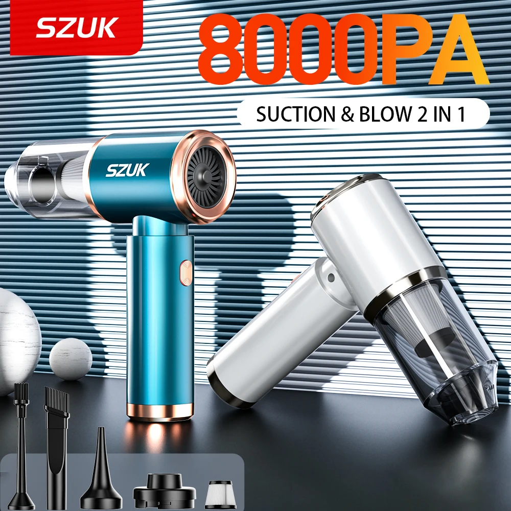 

Новый автомобильный пылесос SZUK 8000Pa, беспроводной, с мощным всасыванием, ручной, портативный, мини-пылесос для автомобиля