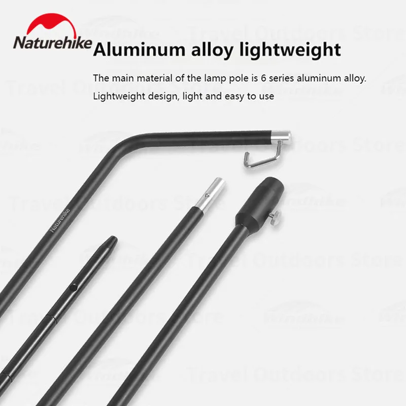 

Naturehike Portable Aluminum Alloy Lamp Stand Outdoor Camping Hiking Fishing Lamp Stand Detachable Lamp Holder Outdoor Tools