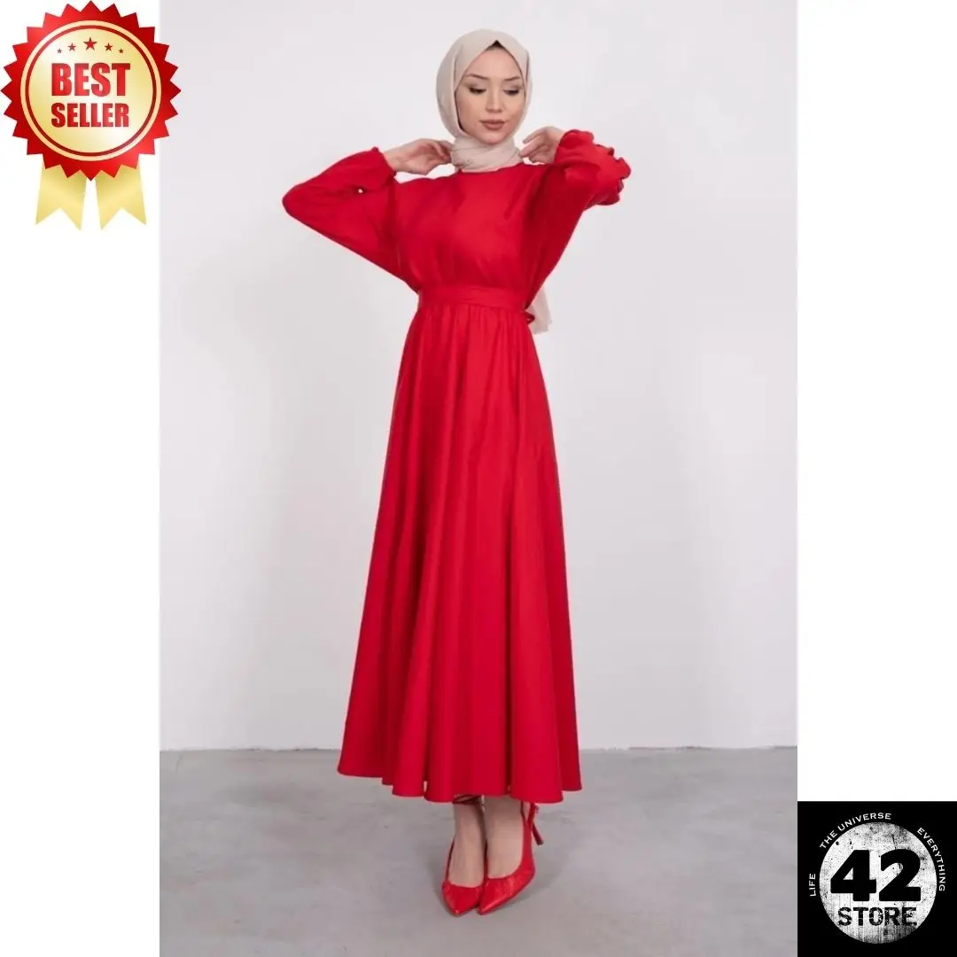 Seasonal Red Hijab Dress